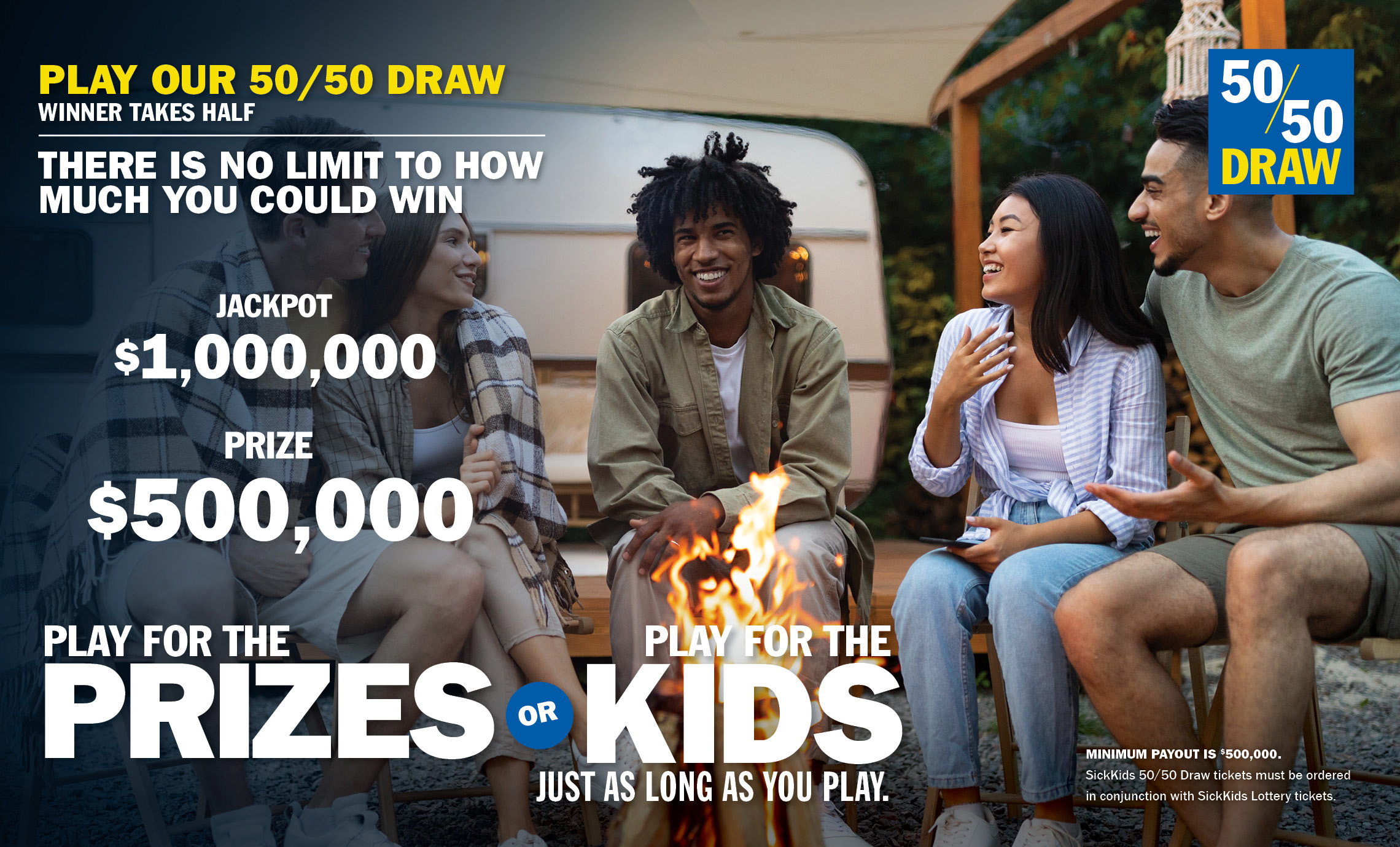 50/50 DRAW - THERE'S NO LIMIT TO HOW MUCH YOU COULD WIN