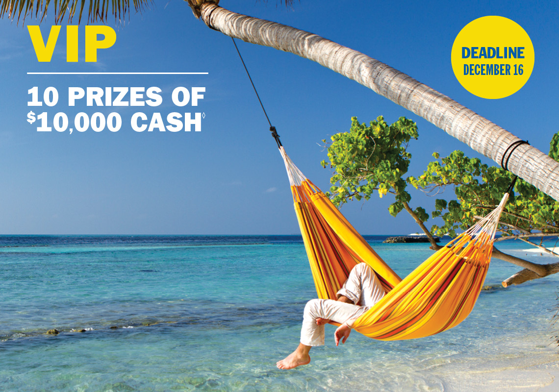 VIP - 10 PRIZES OF $10,000 CASH